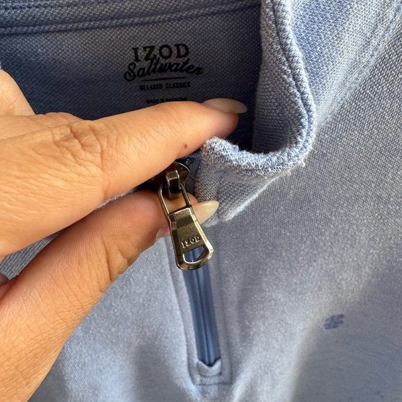 IZOD Saltwater Women Light Blue Half-Zip Sweater | Small - Picture 4 of 7
